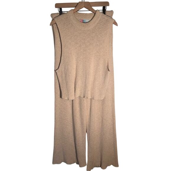 FP Beach Sweaters - FREE PEOPLE FP BEACH chunky knit oversized comfy minimalist matching beach set L